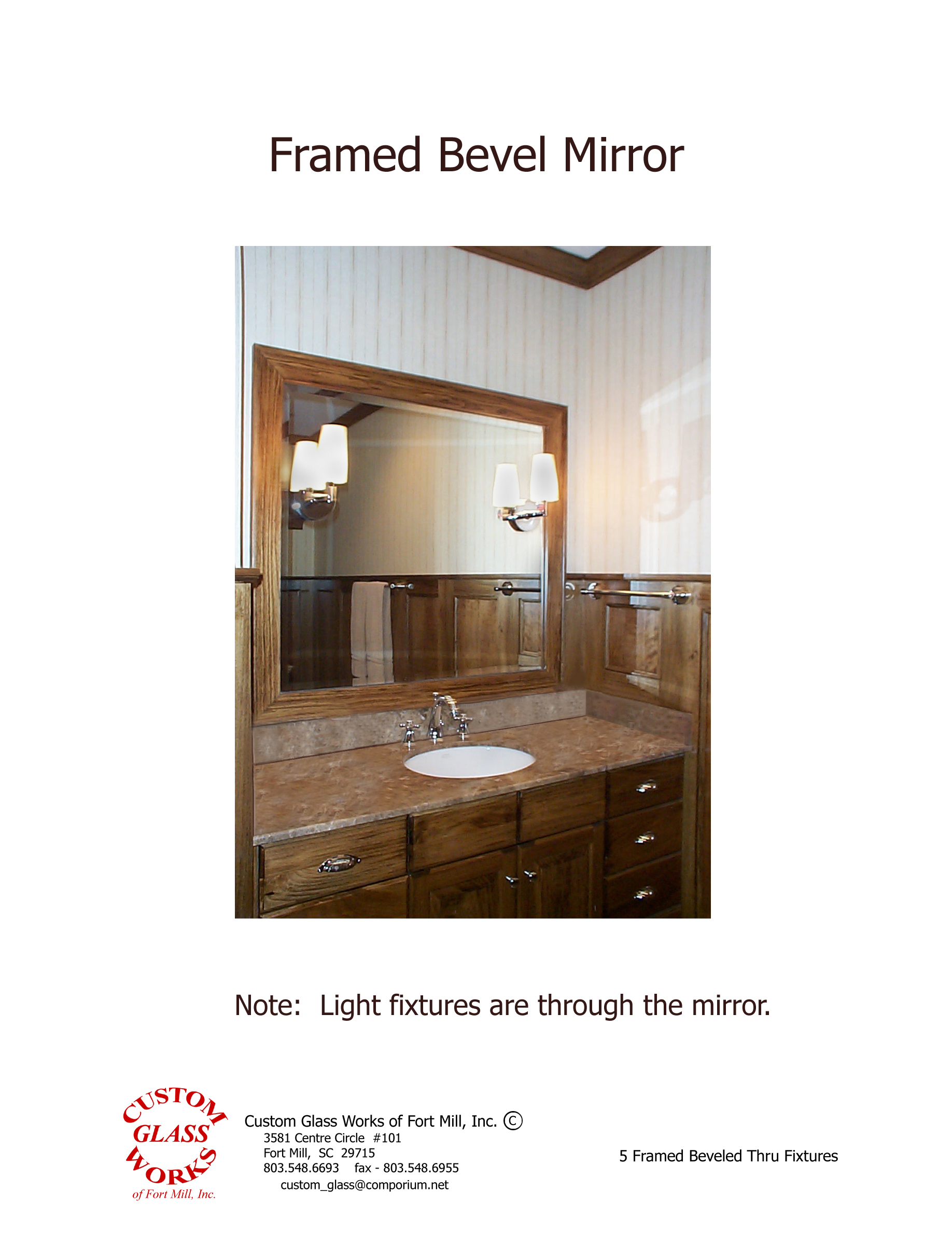 5 Framed Beveled Thru Fixtures